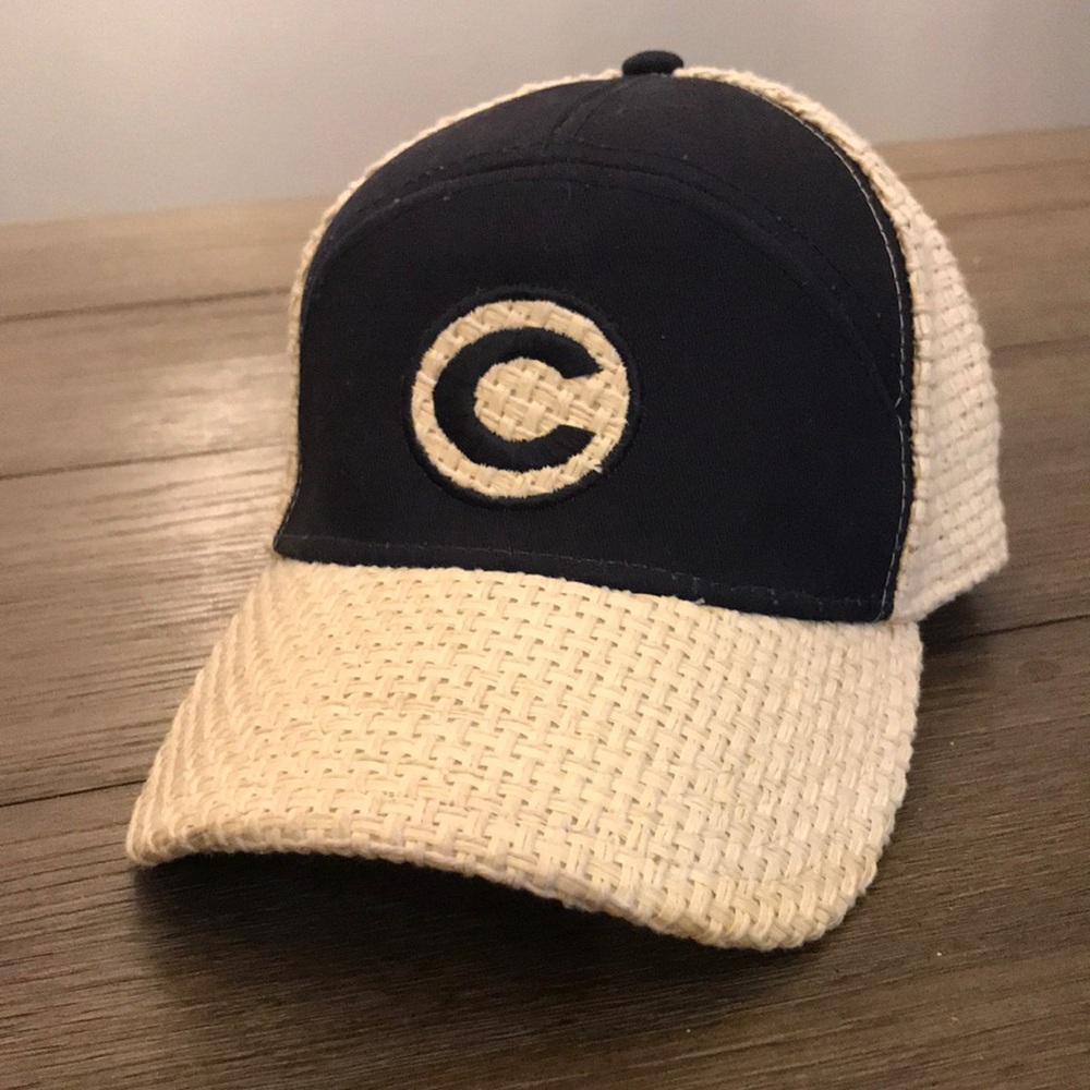 Daniel Cremieux straw baseball cap golf hat classy dark blue one size